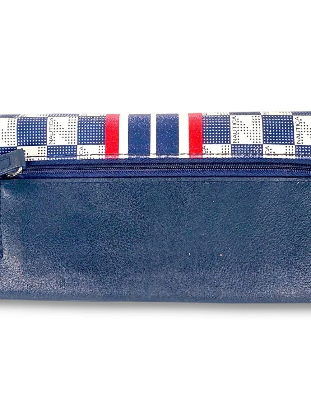 Nautica Women’s Checkbook Wallet Red White Blue Striped RFID Clutch Organizer